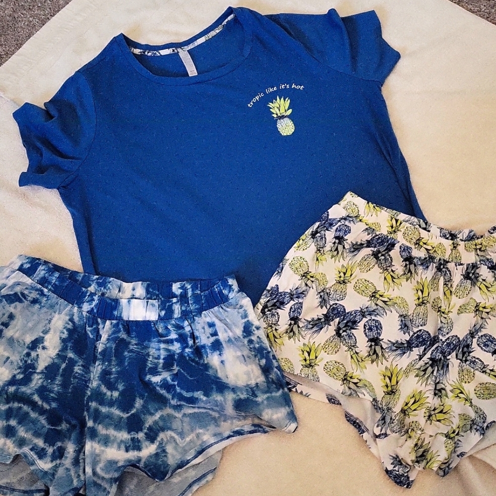 Three piece pajama set. Brand name "Sleep" by Cacique. Size 14-16.